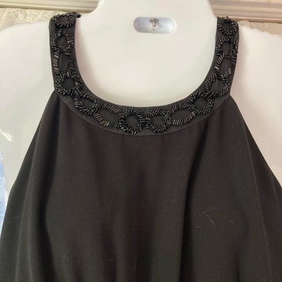 Jones New York Black Backless Dress with Beaded Neck and Mid Section 4 - Picture 3 of 7